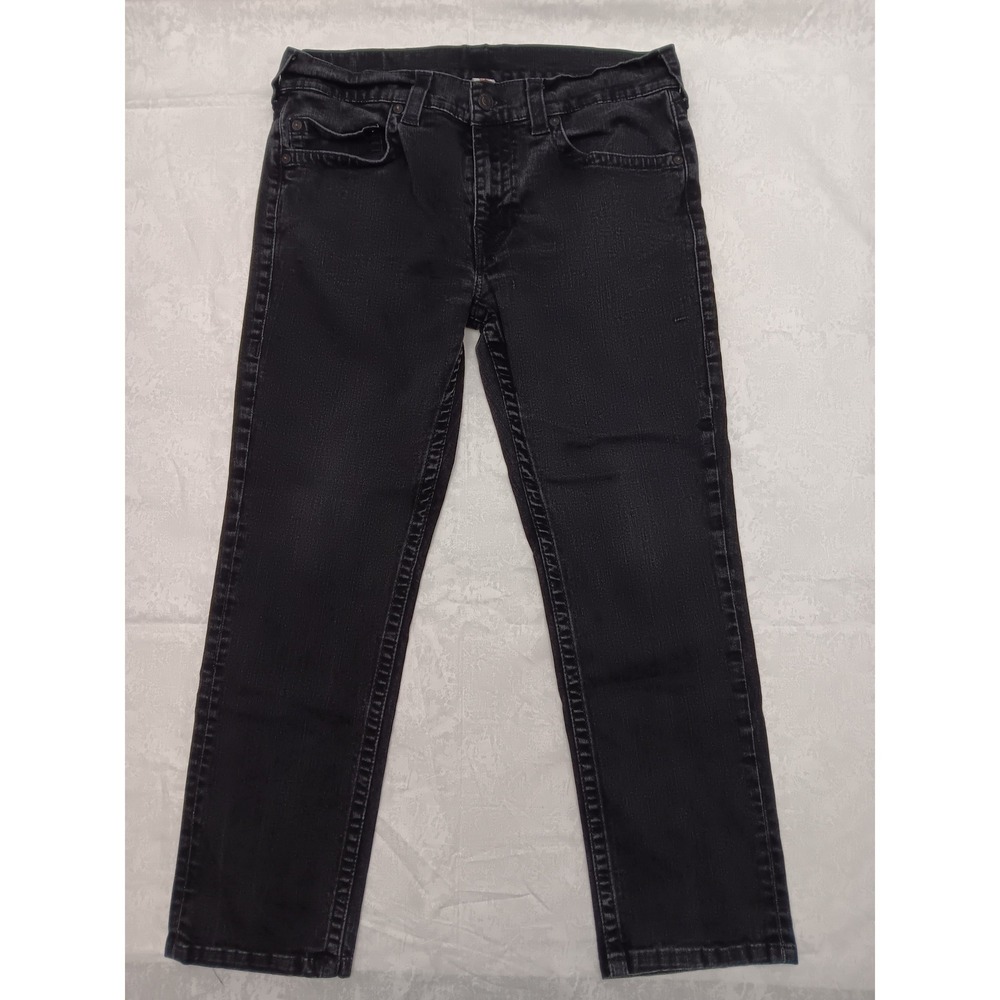 Men‎ Short 27 Inseam True Religion Black Jeans 36 Slim No Flap Hemmed 102158